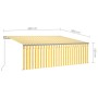 Manual retractable awning with yellow and white striped 4x3 m. by vidaXL, Awnings - Ref: Foro24-3069418, Price: 295,37 €, Dis...