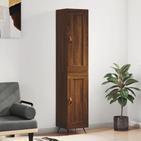 Aparador alto madera contrachapada roble marrón 34,5x34x180 cm de , Aparadores - Ref: Foro24-3200432, Precio: 111,83 €, Descu...