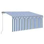 Automatic retractable awning with blue and white blind 3x2.5m by vidaXL, Awnings - Ref: Foro24-3069386, Price: 340,34 €, Disc...