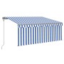 Automatisch einziehbare Markise mit blau-weißem Rollo 3x2,5m von vidaXL, Markisen - Ref: Foro24-3069386, Preis: 370,73 €, Rab...