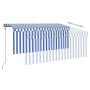 Automatic retractable awning with blue and white blind 3x2.5m by vidaXL, Awnings - Ref: Foro24-3069386, Price: 370,78 €, Disc...