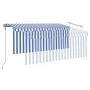 Automatic retractable awning with blue and white blind 3x2.5m by vidaXL, Awnings - Ref: Foro24-3069386, Price: 340,34 €, Disc...