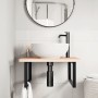 Estante de lavabo de pared de acero y madera maciza de haya von , Badezimmerwaschtische - Ref: Foro24-3302501, Preis: 87,74 €...