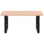 Estante de lavabo de pared de acero y madera maciza de haya von , Badezimmerwaschtische - Ref: Foro24-3302501, Preis: 87,74 €...