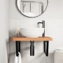 Estante de lavabo de pared de acero y madera maciza de haya von , Badezimmerwaschtische - Ref: Foro24-3302515, Preis: 113,89 ...