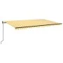Automatische Markise LED-Windsensor gelb weiß 500x300cm von vidaXL, Markisen - Ref: Foro24-3069153, Preis: 618,75 €, Rabatt: %