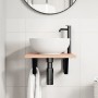 Estante de lavabo de pared de acero y madera maciza de roble von , Badezimmerwaschtische - Ref: Foro24-3302555, Preis: 80,10 ...