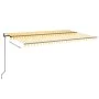 Toldo automático LED sensor de viento amarillo blanco 500x300cm de vidaXL, Toldos - Ref: Foro24-3069153, Precio: 618,75 €, De...
