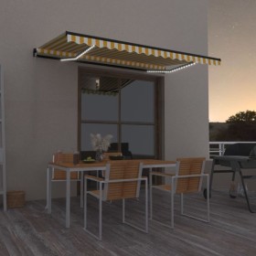 Toldo manual retráctil con LED amarillo y blanco 400x350 m