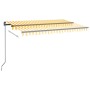 Manual retractable awning with yellow and white LED 400x350 m by vidaXL, Awnings - Ref: Foro24-3069183, Price: 390,38 €, Disc...