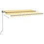 Manual retractable awning with yellow and white LED 400x350 m by vidaXL, Awnings - Ref: Foro24-3069183, Price: 416,20 €, Disc...