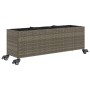 Jardinera con ruedas y 3 maceteros ratán PE gris 107x32x38 cm von , Töpfe und Pflanzgefäße - Ref: Foro24-366421, Preis: 70,91...
