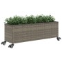 Jardinera con ruedas y 3 maceteros ratán PE gris 107x32x38 cm von , Töpfe und Pflanzgefäße - Ref: Foro24-366421, Preis: 70,91...