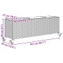 Jardinera con ruedas y 3 maceteros ratán PE gris 107x32x38 cm von , Töpfe und Pflanzgefäße - Ref: Foro24-366421, Preis: 70,91...