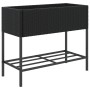 Jardinera con estante ratán sintético negro von , Töpfe und Pflanzgefäße - Ref: Foro24-366384, Preis: 85,63 €, Rabatt: %