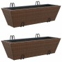 Jardineras con ganchos 2 unidades ratán sintético marrón by , Pots and planters - Ref: Foro24-366402, Price: 76,97 €, Discoun...