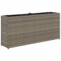 Jardinera con 2 maceteros de ratán sintético gris 90x20x40 cm by , Pots and planters - Ref: Foro24-366409, Price: 77,29 €, Di...