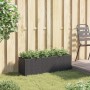 Jardinera con 3 maceteros ratán sintético negro 105x30x32 cm by , Pots and planters - Ref: Foro24-366416, Price: 73,87 €, Dis...