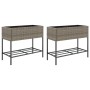 Jardineras con estante 2 uds ratán sintético gris 90x40x75 cm by , Pots and planters - Ref: Foro24-3210509, Price: 158,74 €, ...
