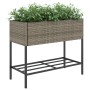 Jardineras con estante 2 uds ratán sintético gris 90x40x75 cm by , Pots and planters - Ref: Foro24-3210509, Price: 158,74 €, ...