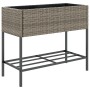 Jardineras con estante 2 uds ratán sintético gris 90x40x75 cm by , Pots and planters - Ref: Foro24-3210509, Price: 158,74 €, ...