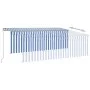 Manual retractable awning with blue and white blind 4x3 m by vidaXL, Awnings - Ref: Foro24-3069416, Price: 359,59 €, Discount: %