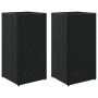 Jardineras 2 unidades ratán sintético negro 30x30x60 cm by , Pots and planters - Ref: Foro24-3210516, Price: 111,27 €, Discou...