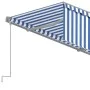 Manual retractable awning with blue and white blind 4x3 m by vidaXL, Awnings - Ref: Foro24-3069416, Price: 359,59 €, Discount: %