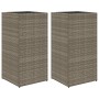 Jardineras 2 unidades ratán sintético gris 40x40x80 cm by , Pots and planters - Ref: Foro24-3210521, Price: 163,52 €, Discoun...