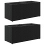 Jardineras con 2 maceteros 2 uds ratán PE negro 72x30x32 cm by , Pots and planters - Ref: Foro24-3210528, Price: 103,89 €, Di...