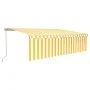 Manual retractable awning with yellow and white blinds 5x3 m by vidaXL, Awnings - Ref: Foro24-3069338, Price: 431,07 €, Disco...