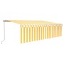 Toldo retráctil manual con persiana amarillo y blanco 5x3 m