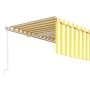 Manual retractable awning with yellow and white blinds 5x3 m by vidaXL, Awnings - Ref: Foro24-3069338, Price: 431,07 €, Disco...