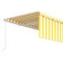 Toldo retráctil manual con persiana amarillo y blanco 5x3 m