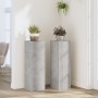 Soportes de plantas 2 uds madera gris hormigón 25x25x80 cm