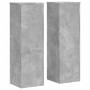 Soportes de plantas 2 uds madera gris hormigón 25x25x80 cm