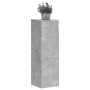 Soportes de plantas 2 uds madera gris hormigón 25x25x80 cm