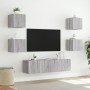 Muebles TV pared con LED 6 pzas madera ingeniería gris Sonoma von , TV-Möbel - Ref: Foro24-3216858, Preis: 194,14 €, Rabatt: %