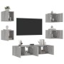 Muebles TV pared con LED 6 pzas madera ingeniería gris Sonoma von , TV-Möbel - Ref: Foro24-3216858, Preis: 194,14 €, Rabatt: %