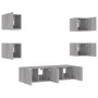 Muebles TV pared con LED 6 pzas madera ingeniería gris Sonoma von , TV-Möbel - Ref: Foro24-3216858, Preis: 194,14 €, Rabatt: %