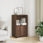 Armario con ruedas madera ingeniería marrón roble 55x40x91 cm by , Sideboards - Ref: Foro24-853188, Price: 69,21 €, Discount: %