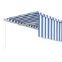 Manuell ausfahrbare Markise mit blau-weißem Rollo 5x3 m von vidaXL, Markisen - Ref: Foro24-3069336, Preis: 436,48 €, Rabatt: %