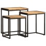 Mesas apilables 3 piezas madera maciza de mango rugosa by , Side tables - Ref: Foro24-376037, Price: 98,00 €, Discount: %
