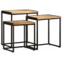 Mesas apilables 3 piezas madera maciza de mango rugosa by , Side tables - Ref: Foro24-376037, Price: 98,00 €, Discount: %