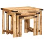 Mesas apilables 3 piezas madera maciza de mango rugosa by , Side tables - Ref: Foro24-376040, Price: 122,23 €, Discount: %