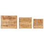 Mesas apilables 3 piezas madera maciza de mango rugosa by , Side tables - Ref: Foro24-376040, Price: 122,23 €, Discount: %
