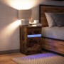 Mesita de noche con luces LED madera ingeniería roble ahumado by , Nightstands - Ref: Foro24-852016, Price: 58,79 €, Discount: %