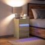 Mesita de noche con luces LED madera de ingeniería roble Sonoma by , Nightstands - Ref: Foro24-852014, Price: 66,93 €, Discou...