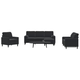 Juego de sofás con cojines 4 piezas terciopelo negro von , Sofas - Ref: Foro24-3278386, Preis: 737,72 €, Rabatt: %