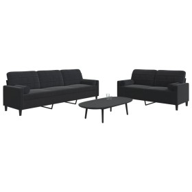 Juego de sofás con cojines 2 piezas terciopelo negro by , Sofas - Ref: Foro24-3278496, Price: 515,41 €, Discount: %